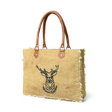 Nordic Charm Canvas Shoulder Tote Bag - Classy Leather Bags - Flyclothing LLC