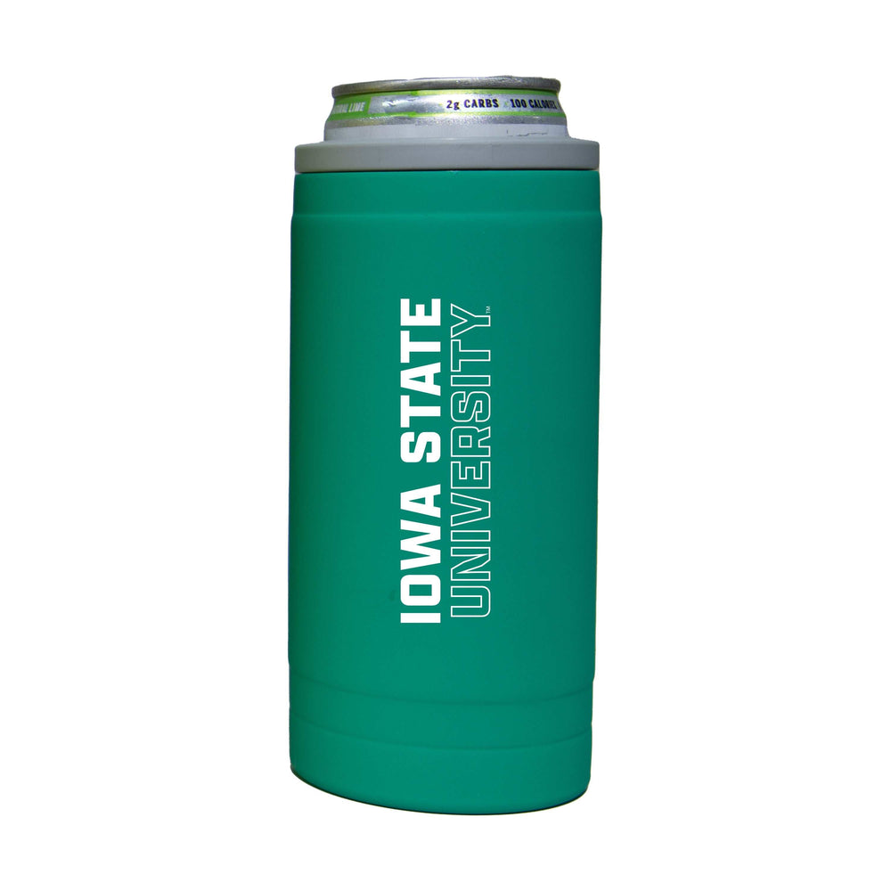 Iowa State 12oz Optic Stacked Soft Touch Slim Coolie - Logo Brands - Flyclothing LLC