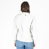 Pina OS Leather Jacket, White Marble