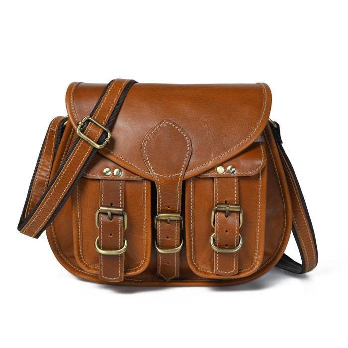 2-Pocket Leather Sling For Women - Classy Leather Bags - Flyclothing LLC