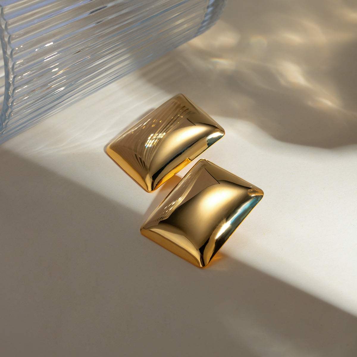 Stainless Steel Rectangular Stud Earrings - Trendsi - Flyclothing LLC