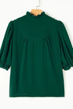 Puff Sleeve Frilled Trim Elegant Blouse - Trendsi