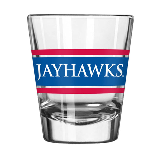 Kansas 2oz Stripe Shot Glass - Logo Brands - Flyclothing LLC