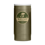 Kansas 12oz Badge Powdercoat SlimCan Coolie - Logo Brands - Flyclothing LLC