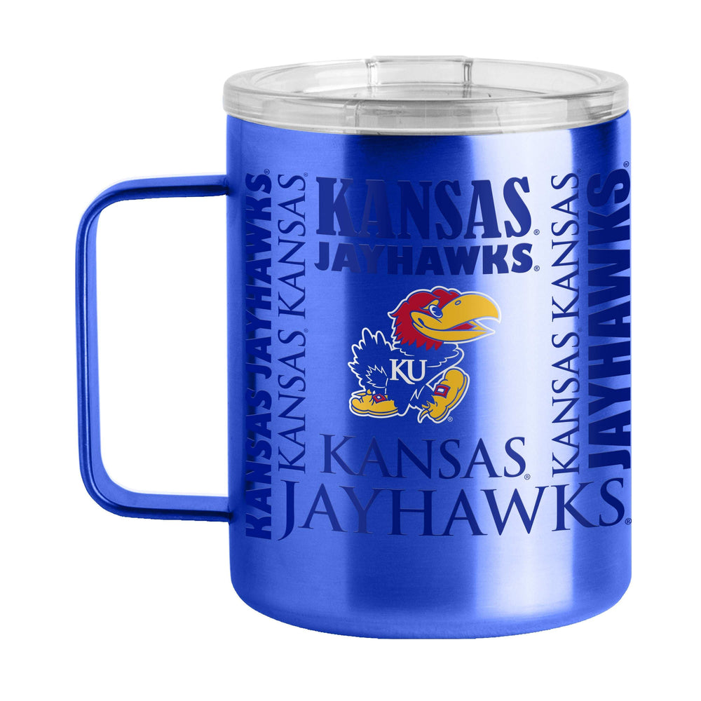 Kansas 15oz Replay Stainless Steel Mug - Logo Brands - Flyclothing LLC