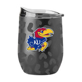 Kansas Leopard 16oz Black Powdercoat Curved Beverage - Logo Brands - Flyclothing LLC