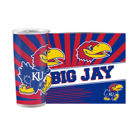 Kansas 20oz Mascot Stainless Tumbler - Logo Brands - Flyclothing LLC
