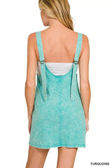 Zenana Acid Washed Overall Knit Mini Dress - Trendsi - Flyclothing LLC