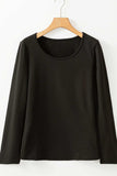 Round Neck Long Sleeve Top - Trendsi - Flyclothing LLC