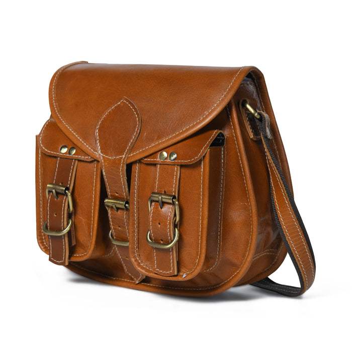 2-Pocket Leather Sling For Women - Classy Leather Bags - Flyclothing LLC