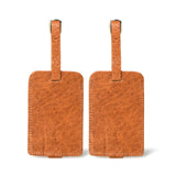 Tan Leather Luggage Tags Set - Classy Leather Bags - Flyclothing LLC