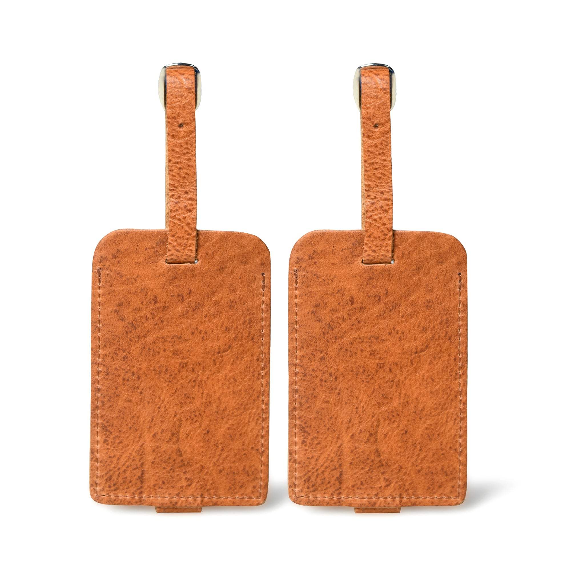 Tan Leather Luggage Tags Set - Classy Leather Bags - Flyclothing LLC