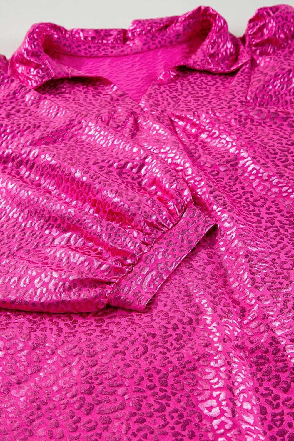 Leopard Johnny Collar Mini Dress - Trendsi - Flyclothing LLC