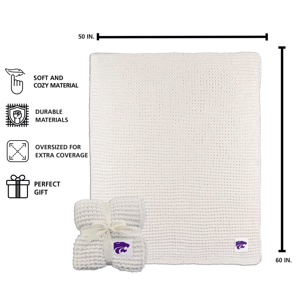 Kansas State Cable Knit Throw 50x60 - Logo Brands - Flyclothing LLC