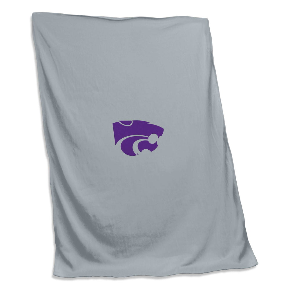 KS State Gray Sweatshirt Blanket (Screened) - Logo Brands - Flyclothing LLC