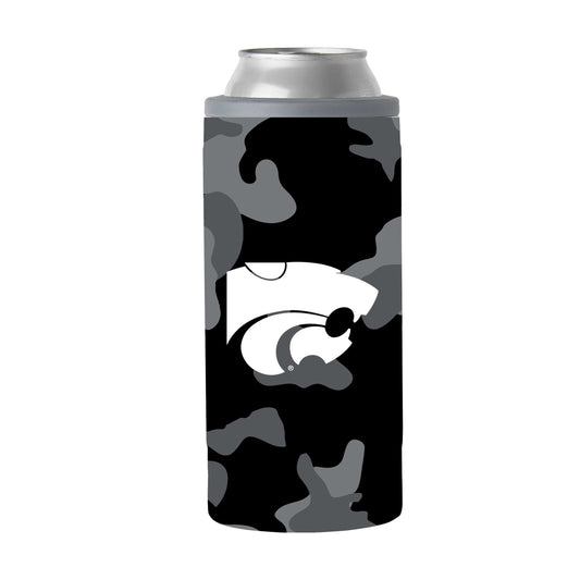 KS State Black Camo 12oz Slim Can Coolie - Logo Brands - Flyclothing LLC