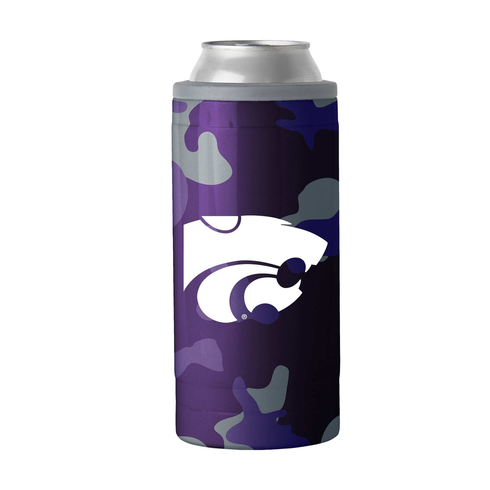 KS State Camo Swagger 12oz Slim Can Coolie - Logo Brands - Flyclothing LLC