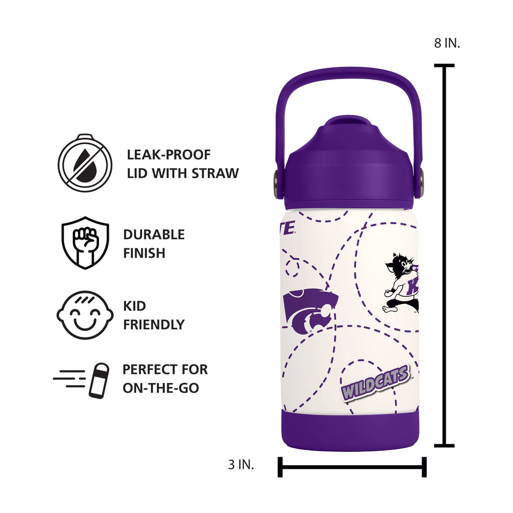 Kansas State 12oz Mascot SS Kids Bottle - Logo Brands - Flyclothing LLC