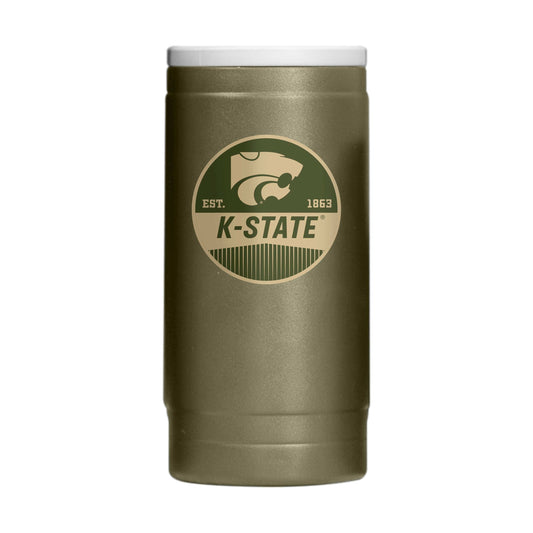Kansas State 12oz Badge Powdercoat SlimCan Coolie - Logo Brands - Flyclothing LLC