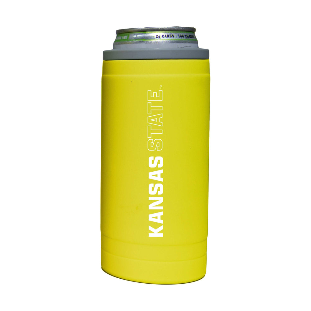 Kansas State 12oz Cru Stacked Soft Touch Slim Coolie - Logo Brands - Flyclothing LLC
