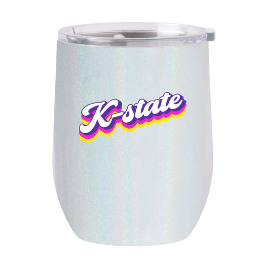 Kansas State 16oz Shadow Iridescent Curved Tumbler - Logo Brands - Flyclothing LLC