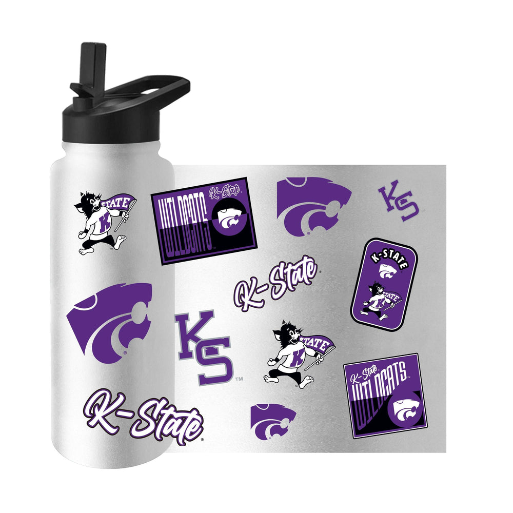 Kansas State 34oz White Dreamweave Quencher Bottle - Logo Brands - Flyclothing LLC