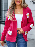 Crochet Flower Button Up Cardigan - Trendsi - Flyclothing LLC