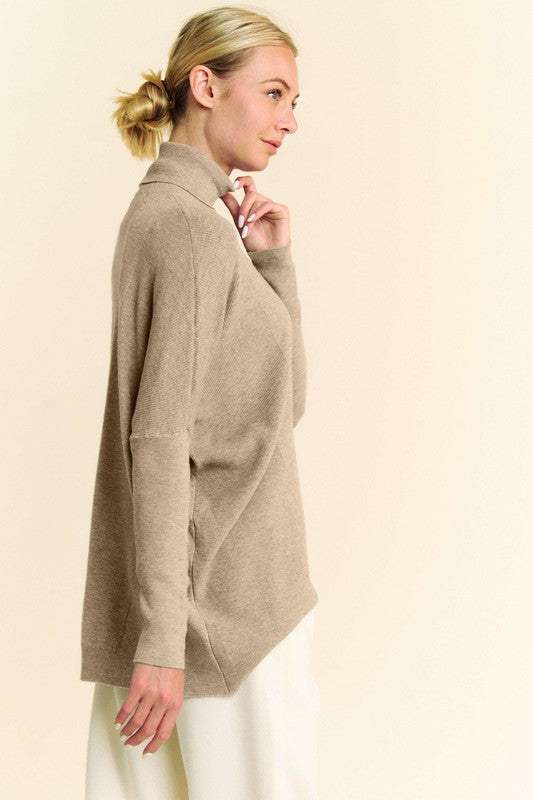 Davi & Dani Turtleneck Long Sleeve Knit Top - Trendsi - Flyclothing LLC