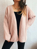 Open Front Long Sleeve Cardigan - Trendsi - Flyclothing LLC