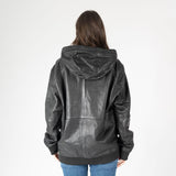 Yonji OS Leather Jacket, Black