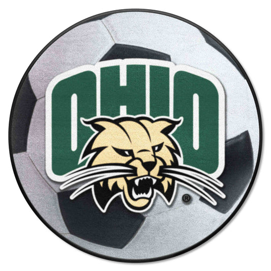 Ohio Bobcats Soccer Ball Rug - 27in. Diameter - Ohio