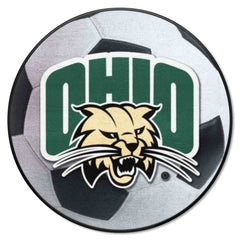 Ohio Bobcats Soccer Ball Rug - 27in. Diameter - Ohio
