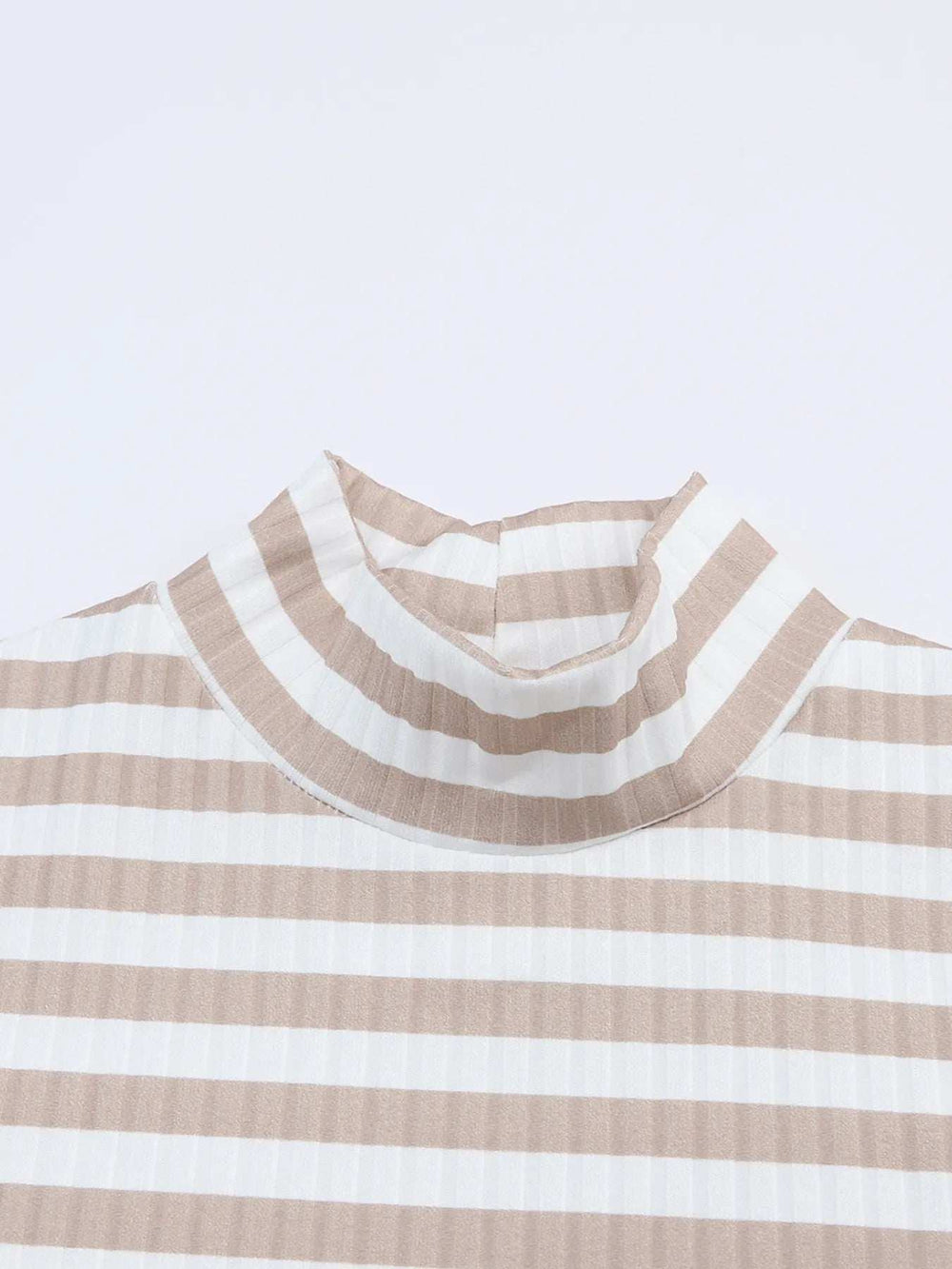 Striped Textured Knit Long Sleeve Tee - Trendsi - Flyclothing LLC