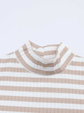 Striped Textured Knit Long Sleeve Tee - Trendsi - Flyclothing LLC
