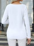Decorative Button Round Neck Long Sleeve T-Shirt - Trendsi