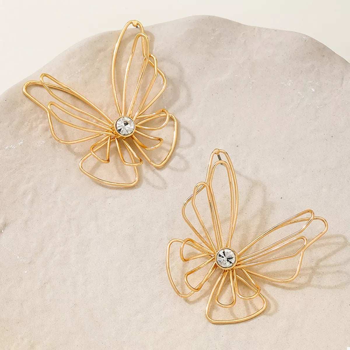 18K Gold-Plated Butterfly Earrings - Trendsi - Flyclothing LLC