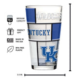Kentucky 16oz Quilted Stained Pint Glass - Logo Brands - Flyclothing LLC