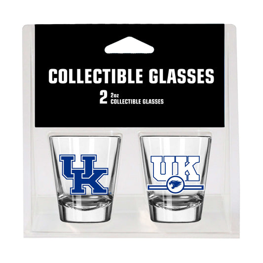 Kentucky Campus Colors 2oz Letterman Shot Glass 2 Pack - Logo Brands - Flyclothing LLC