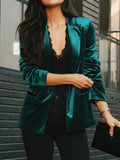 Button Up Lapel Collar Blazer - Trendsi