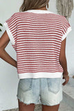 Striped Round Neck Sweater Vest - Trendsi - Flyclothing LLC