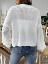 Heart Button Down V-Neck Long Sleeve Cardigan - Trendsi - Flyclothing LLC