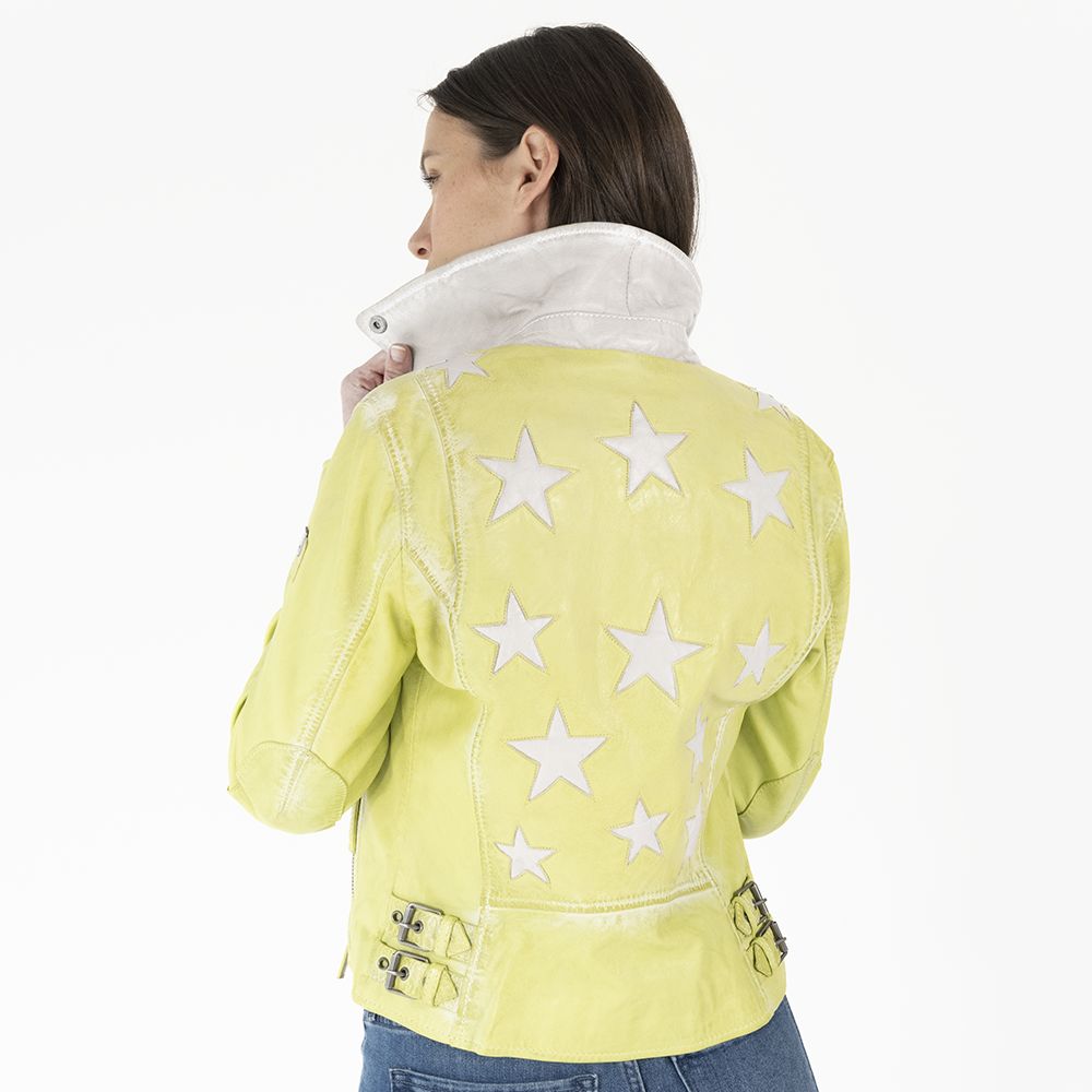 Christy RF Star Detail Leather Jacket