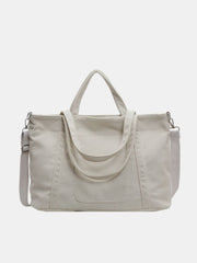 Corduroy Solid Large Tote Bag - Trendsi