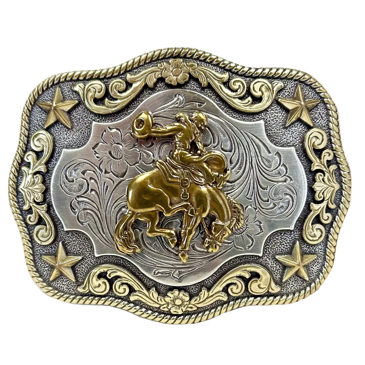 Rockmount Ranch Ware Bronc Rider Western Belt Buckle in Gold - Rockmount Clothing - Flyclothing LLC