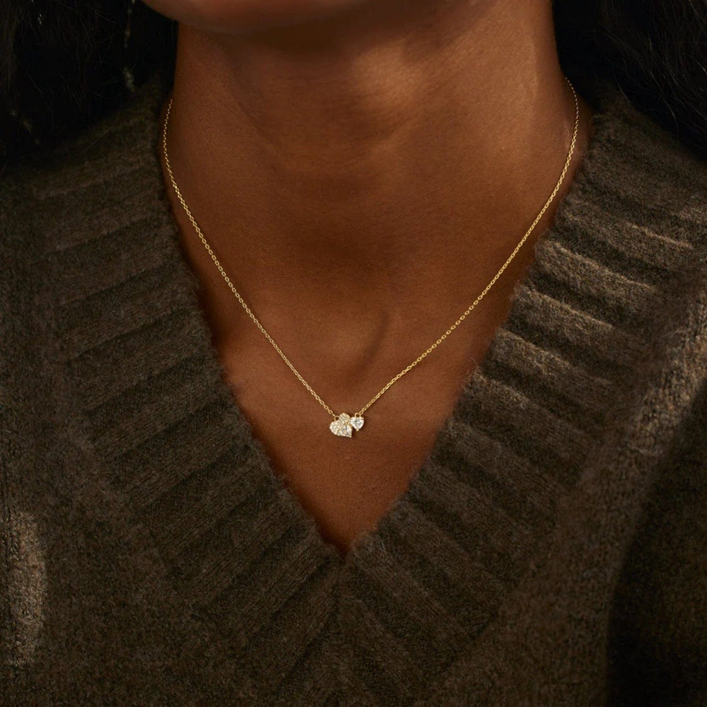 18K Gold-Plated 925 Sterling Silver Zircon Heart Necklace - Trendsi