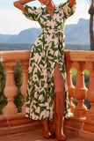 Split Surplice Half Sleeve Dress - Trendsi