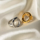 Modern Hollow Oval Ring - Trendsi - Flyclothing LLC