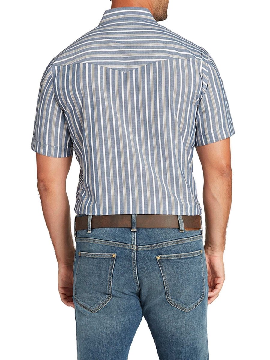 Men's Ely Cattleman Short Sleeve Stripe Western Snap Shirt - Ely Cattleman - Flyclothing LLC