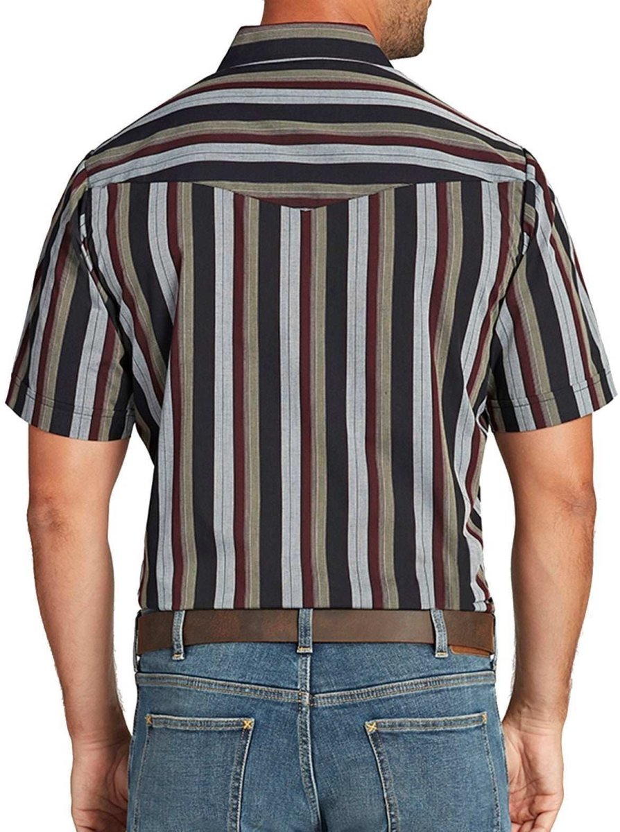 Men's Ely Cattleman Short Sleeve Stripe Western Snap Shirt - Ely Cattleman - Flyclothing LLC