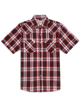 Men's Ely Cattleman Short Sleeve Plaid Western Snap Shirt